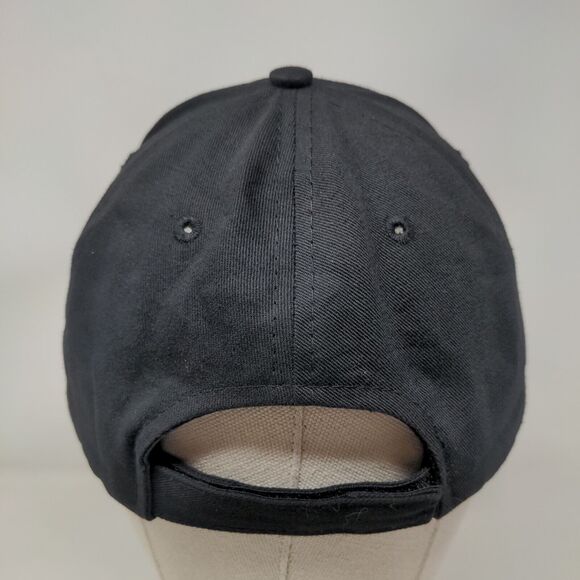 GE Strapback Hat Black One Size Embroidered Logo Adjustable 6 Panel - Picture 5 of 7
